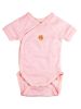 Petit Bateau. Rosa og hvid stribet slå-om body, kort ærme