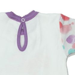 Absorba. Sommerdragt med korte ærmer i hvid og lilla, udsnit bag