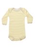 Petit Bateau. Nougat og gul stribet body