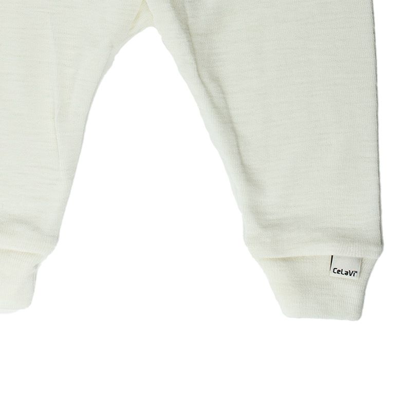 Celavi. Baby uld legging i råhvid merinould, udsnit 