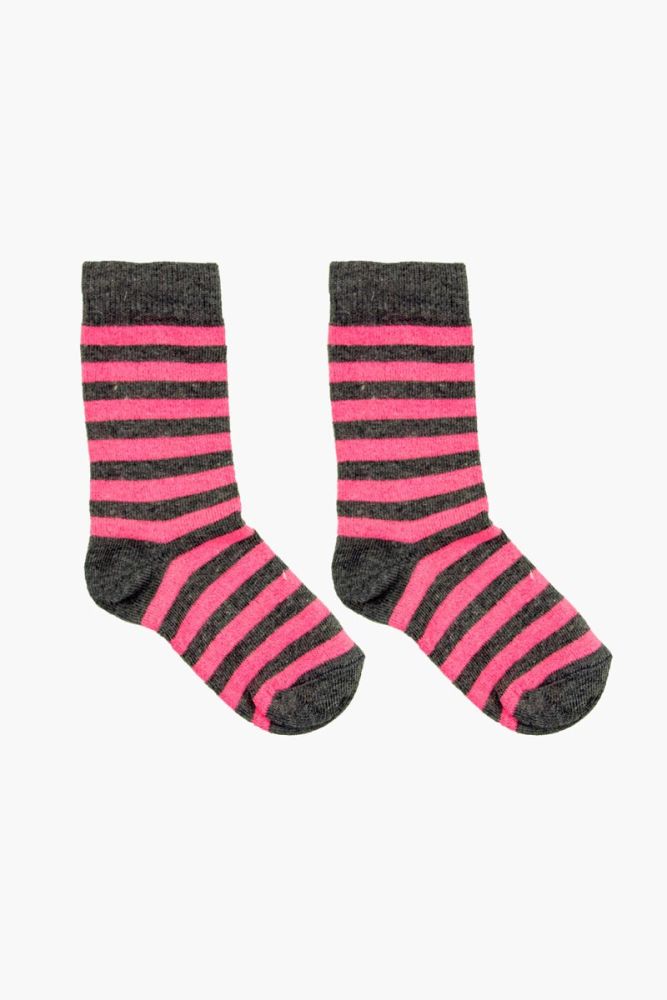 Decoy. Stribede sokker i pink og koksgrå