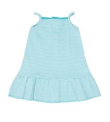 Petit Bateau. Baby stropkjole - smalstribet med bred flæsekant. Kjole bagside