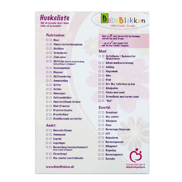 Babyblokken - en huskeliste når du og baby skal i byen