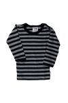 Celavi. Baby merino uldbluse i grå og sorte striber