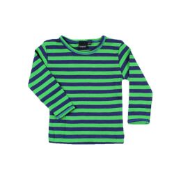 Company. Stribet babybluse i æblegrøn og marineblå