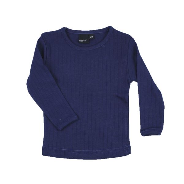 Company. Langærmet marineblå babybluse i rib