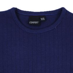 Company. Langærmet marineblå baby bluse i rib, udsnit