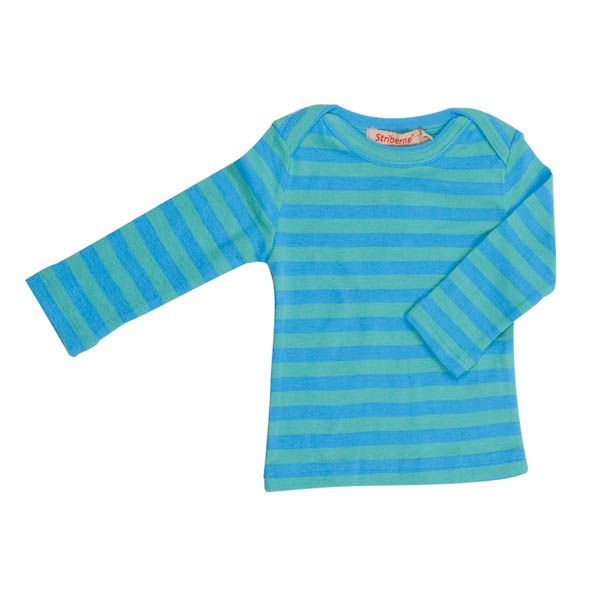 Striberne. Grøn og blå stribet bluse 