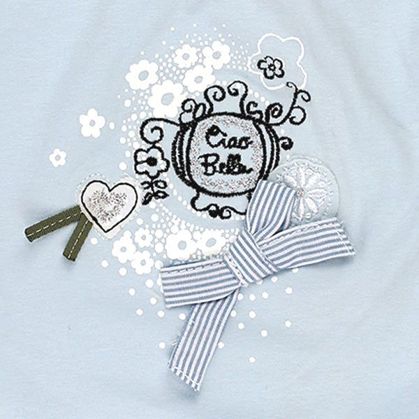 Confetti by Absorba. Baby pigebluse, lyseblå med pufærmer,  print