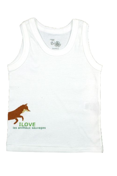 Petit Bateau. Undertrøje, hvid med print