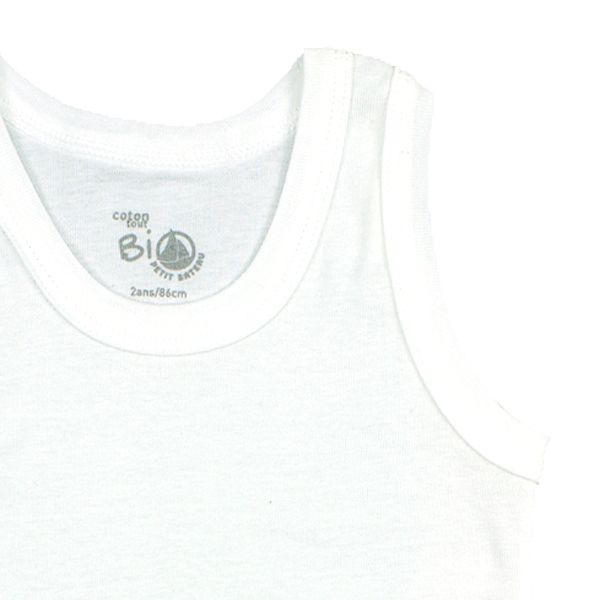 Petit Bateau. Undertrøje, hvid med print, udsnit 2