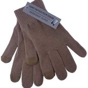 Nougatfarvede touchscreen strikhandsker til pige-dreng eller dame 