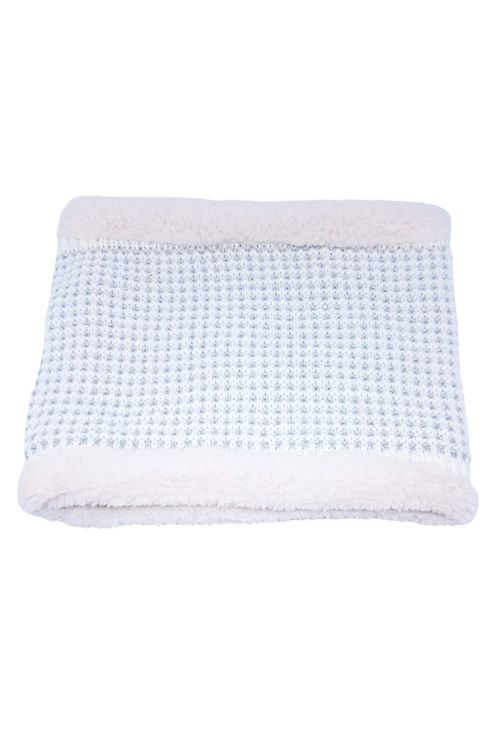 Halsedisse med plydsfoer, hvid