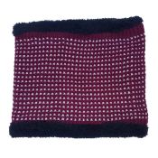 Halsedisse med plydsfoer, vinrød