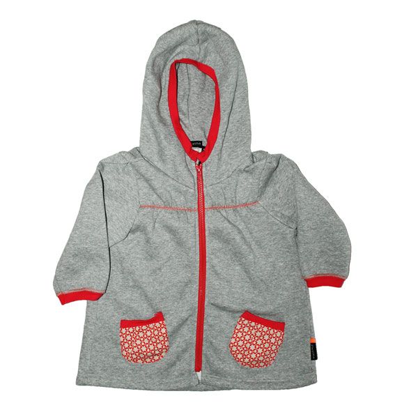 Ziestha. Pigejakke i sweatshirt stof - grå