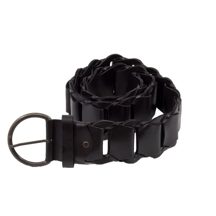 Depeche. Sort flet læderbælte