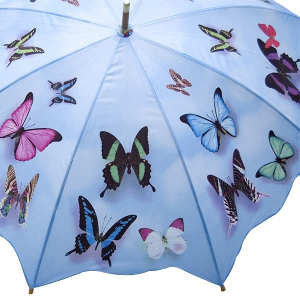 Gara Accessories. Paraply med sommerfugle, set oppefra