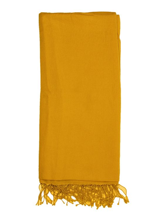 Pashminasjal sennepsgul, foldet