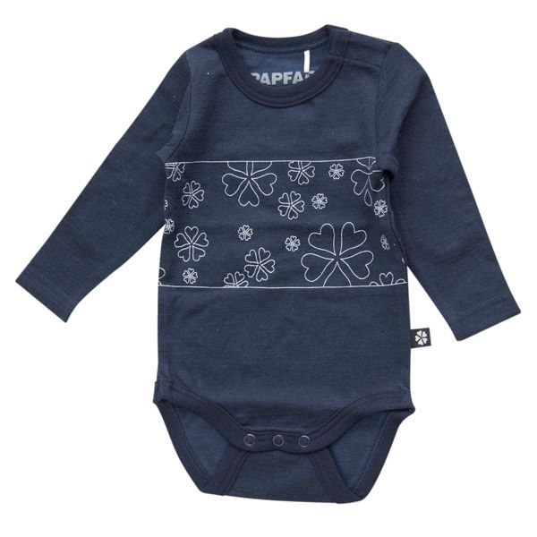 Papfar. Uldbody med bomuld - navy