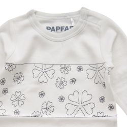 Papfar. Heldragt uld/bomuld - råhvid, udsnit