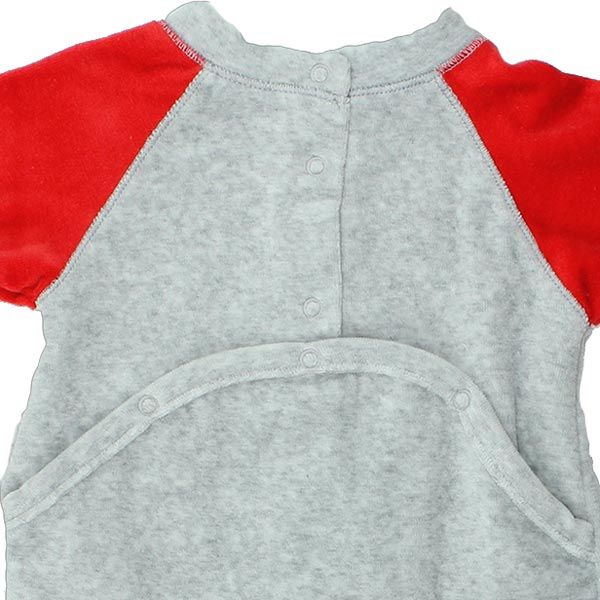 Absorba. Velour natdragt - lys grå, bag udsnit
