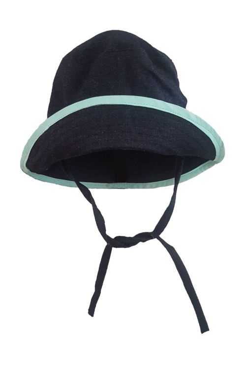 Ziestha. Marineblå bøllehat i denim