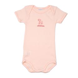 Petit Bateau. Lys laksefarvet kortærmet body med kat