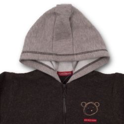 Mimi Couette. Chokobrun fleecejakke i uld, udsnit