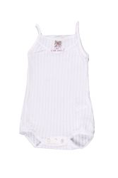 Petit Bateau. Hvid body - fine tynde stropper og sløjfe foran