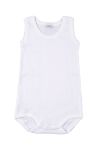 Petit Bateau. Hvid body uden ærmer i let rib 