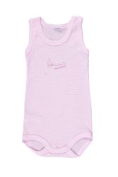 Petit Bateau. Lyserød- og hvidstribet body uden ærmer