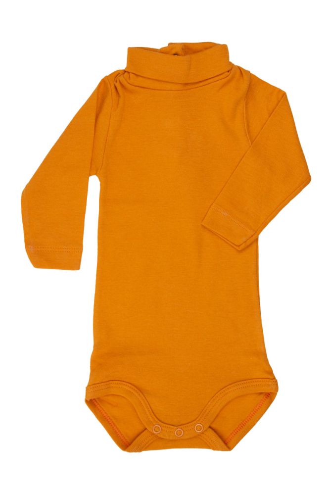 Petit Bateau. Cognacfarvet body med lille rullekrave