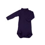 Petit Bateau. Marineblå langærmet body med lille rullekrave