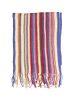 Herretørklæde silkestrik. Blå og rød flerfarvede striber
