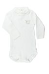 Petit Bateau. Langærmet hvid body med lille rullekrave
