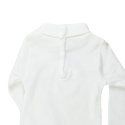 Petit Bateau. Langærmet hvid body med lille rullekrave, udsnit  bag