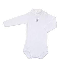 Petit Bateau. Hvid body med lille rullekrave i kraftig kvalitet