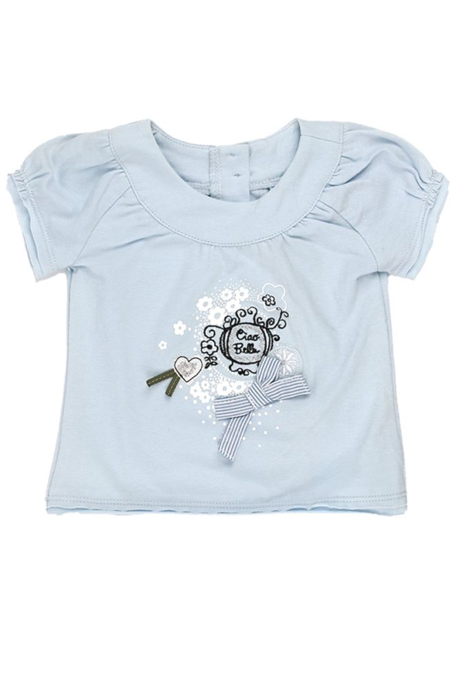 Confetti by Absorba. Baby pigebluse, lyseblå med pufærmer