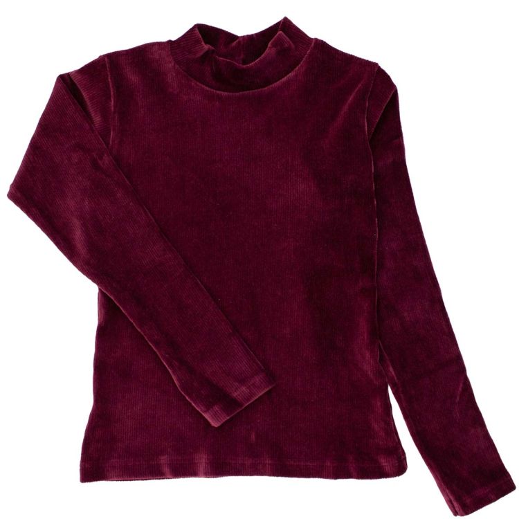 YCC. Vinrød velourbluse