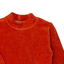 YCC. Velour pigebluse i orange, udsnit