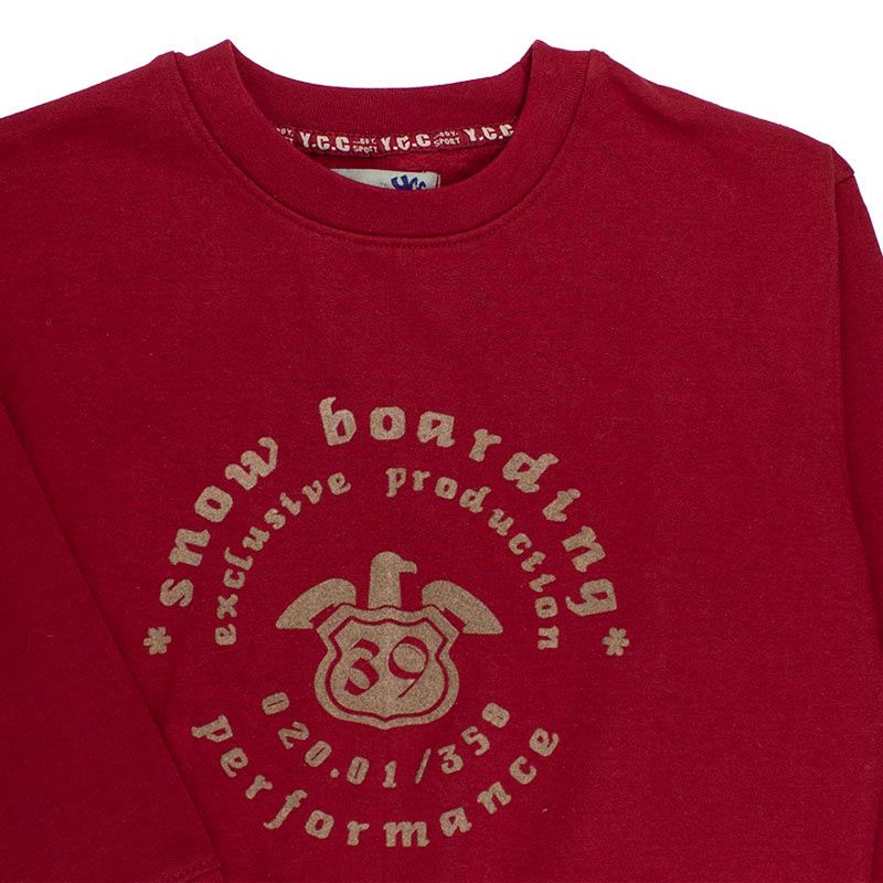 YCC. Vinrød sweatshirt bluse, udsnit
