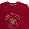 YCC. Vinrød sweatshirt bluse, udsnit