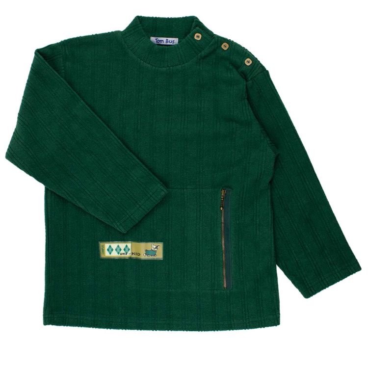 Tom Bus. Grøn fleecebluse med lomme foran