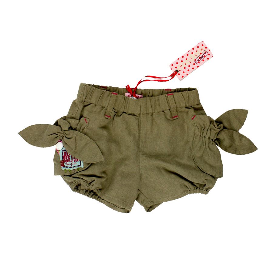 Confetti by Absorba. Babyshorts khaki til pige,  bag