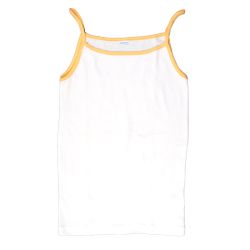 Petit Bateau. Hvid Undertrøje / chemisetop  med gule kanter