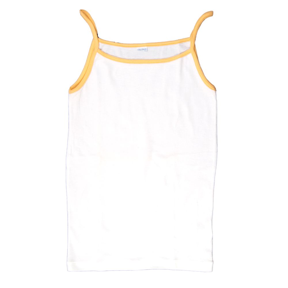 Petit Bateau. Undertrøje / chemisetop i hvid med gule kanter