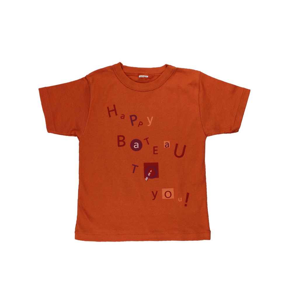 Petit Bateau. Rustrød t-shirt med print