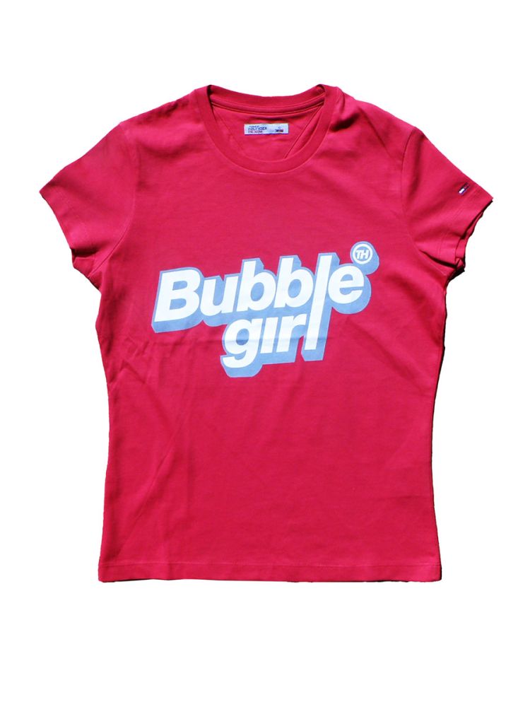 Tommy Hilfiger. Rød T-shirt med Bubble Girl