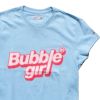 Tommy Hilfiger. Mellemblå T-shirt med Bubble Girl print ,udsnit