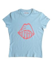 Tommy Hilfiger. Dueblå  t-shirt med abstrakt print